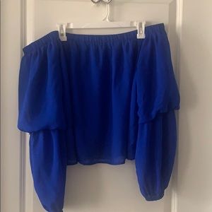 Royal Blue Off the Shoulder Blouse